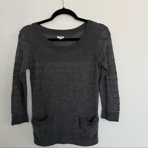 Aerie Sweater Women's Size M Lightweight Pockets Charcoal Gray